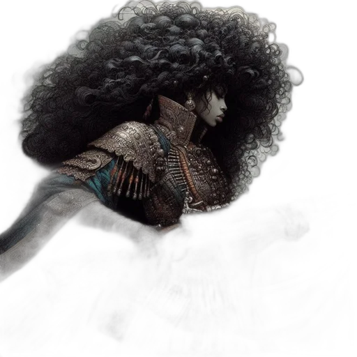 hair, sword, dragon, fantasy art transparent PNG cut-out