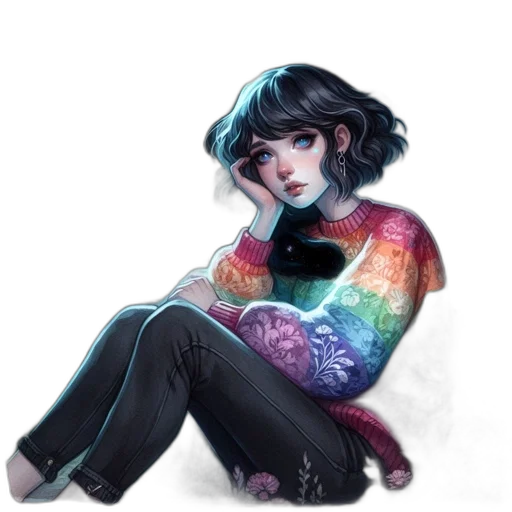 dress, jacket, creature, face transparent PNG cut-out