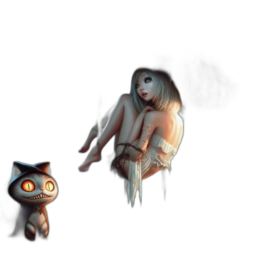 creature, mask, staff, robot transparent PNG cut-out