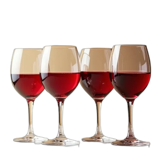 four, glass, wine, tumbles transparent PNG cut-out