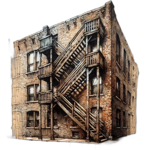 building, furniture, concept art, photorealistic transparent PNG cut-out