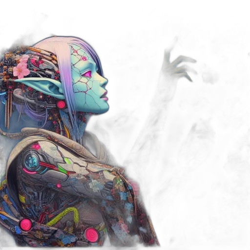 robot, cyberpunk, concept art, fantasy art transparent PNG cut-out