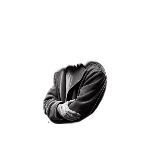 jacket, mask, face, hair transparent PNG cut-out