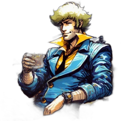 jacket, face, staff, robot transparent PNG cut-out