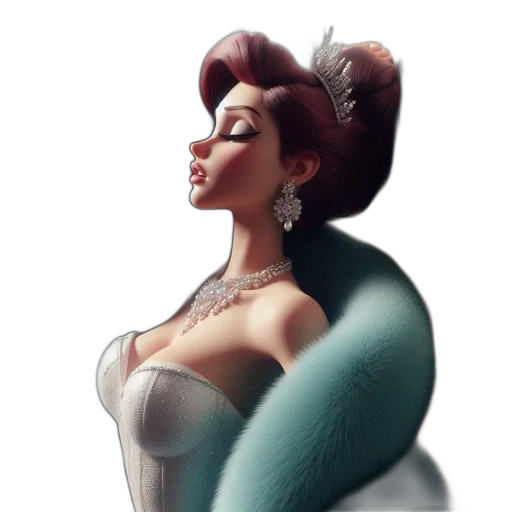 dress, crown, jewelry, concept art transparent PNG cut-out