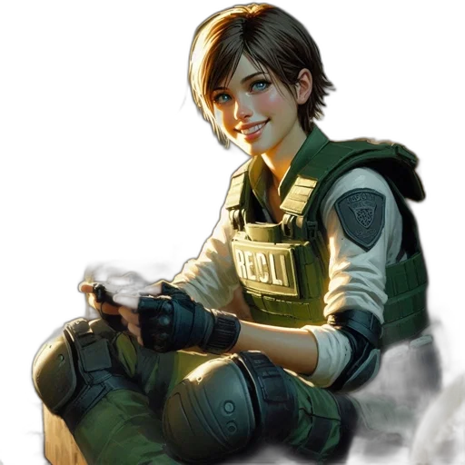 staff, weapon, face, jacket transparent PNG cut-out