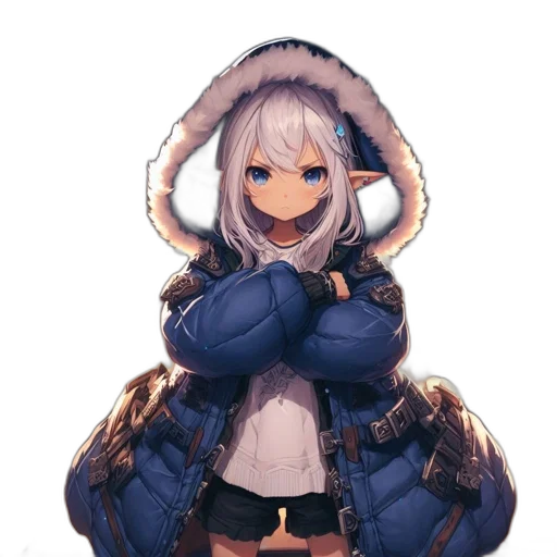 jacket, dragon, weapon, hat transparent PNG cut-out