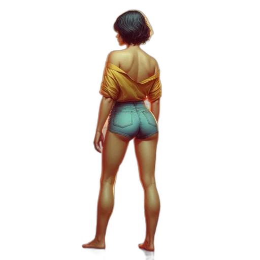 jacket, dress, staff, creature transparent PNG cut-out