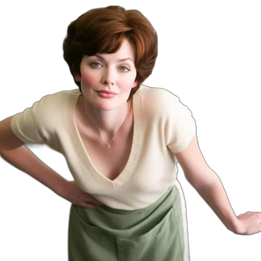 dress, staff, face, photorealistic transparent PNG cut-out