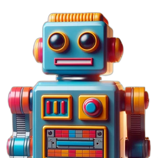 robot, 3d render, expressive, colorful transparent PNG cut-out