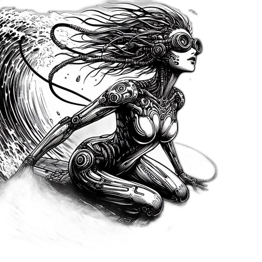 hair, creature, dragon, robot transparent PNG cut-out