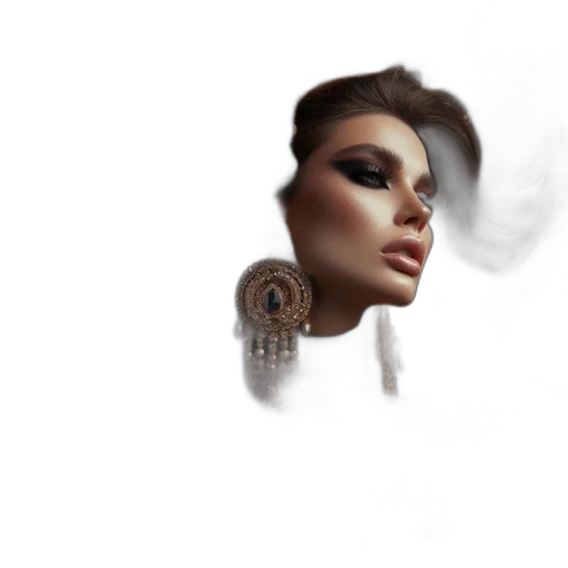 jewelry, face, hair, mask transparent PNG cut-out