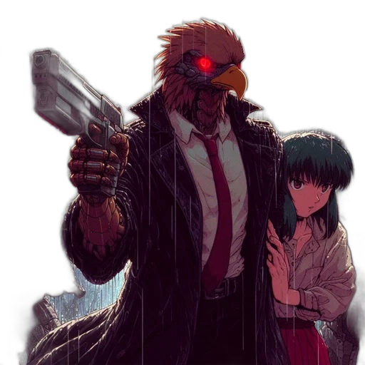 weapon, jacket, mask, animal transparent PNG cut-out