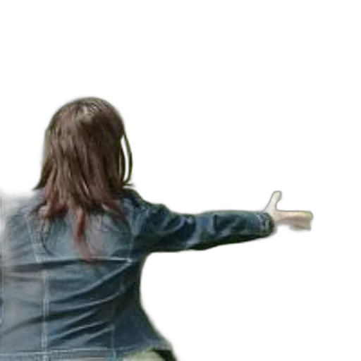 jacket, weapon, staff, hair transparent PNG cut-out