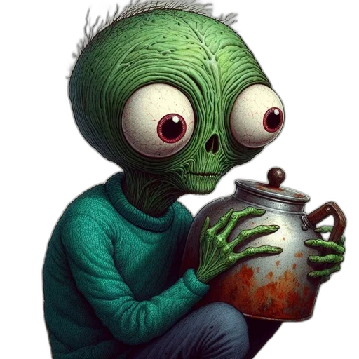 creature, food, face, robot transparent PNG cut-out