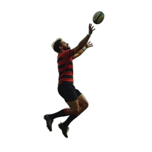 rugby, player, mid, air transparent PNG cut-out
