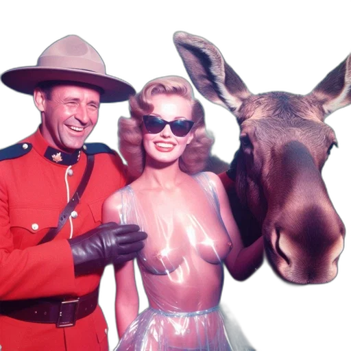 animal, hat, two, people transparent PNG cut-out