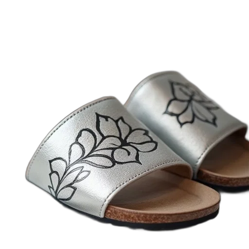 shoes, 3d render, photorealistic, silver transparent PNG cut-out