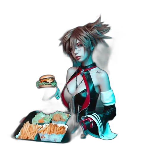food, robot, concept art, cyberpunk transparent PNG cut-out