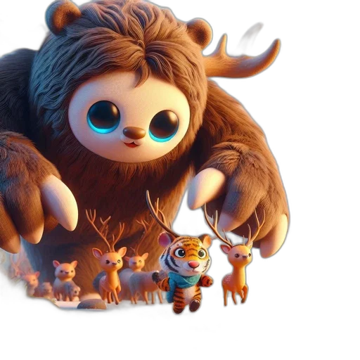 creature, animal, concept art, 3d render transparent PNG cut-out