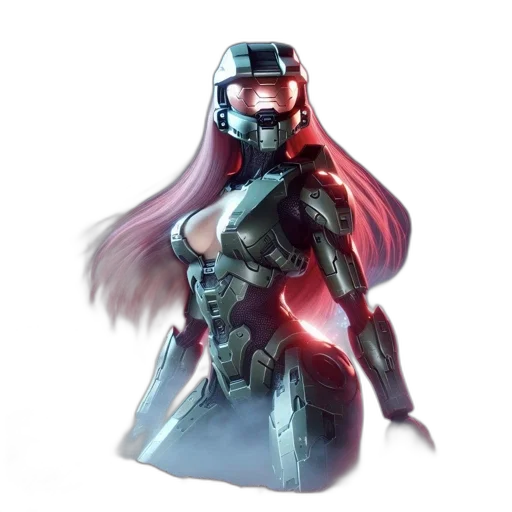 robot, concept art, 3d render, cyberpunk transparent PNG cut-out