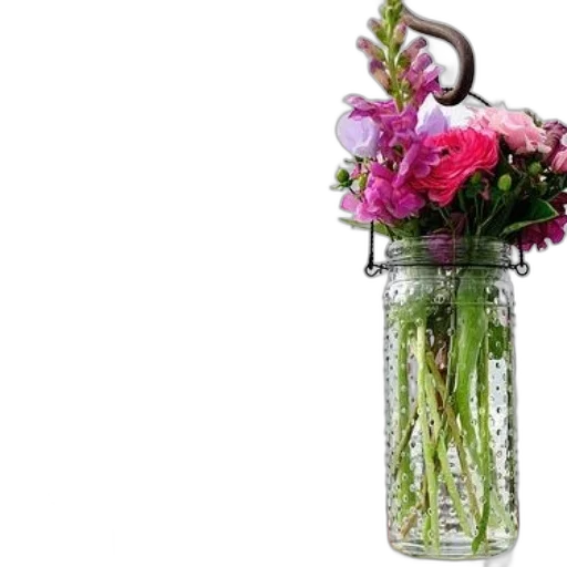 bottle, photorealistic, bouquets, pink transparent PNG cut-out