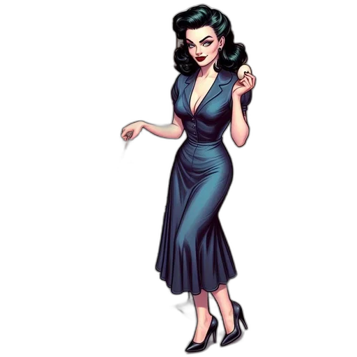 dress, comic book art, cartoon, concept art transparent PNG cut-out