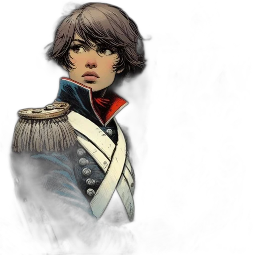 jacket, face, staff, weapon transparent PNG cut-out