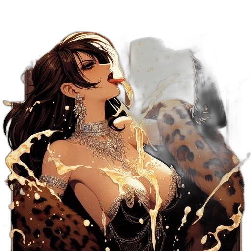 jewelry, dress, comic book art, fantasy art transparent PNG cut-out