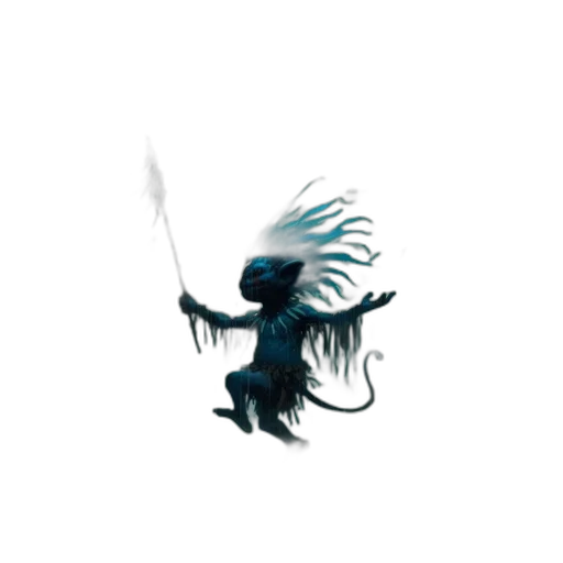 dragon, creature, staff, sword transparent PNG cut-out