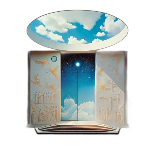 concept art, outer space, sunset, blue transparent PNG cut-out