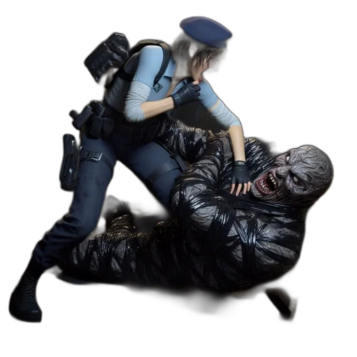 jacket, weapon, creature, mask transparent PNG cut-out