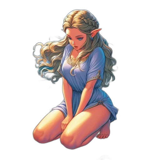 dress, face, fantasy art, comic book art transparent PNG cut-out