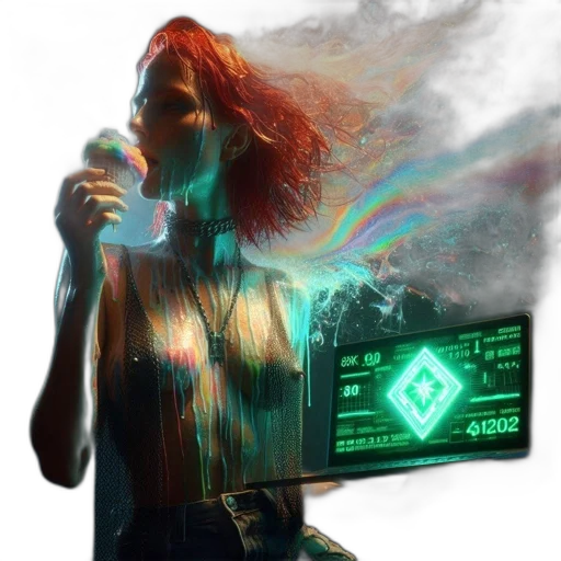 bottle, jacket, cyberpunk, vaporwave transparent PNG cut-out