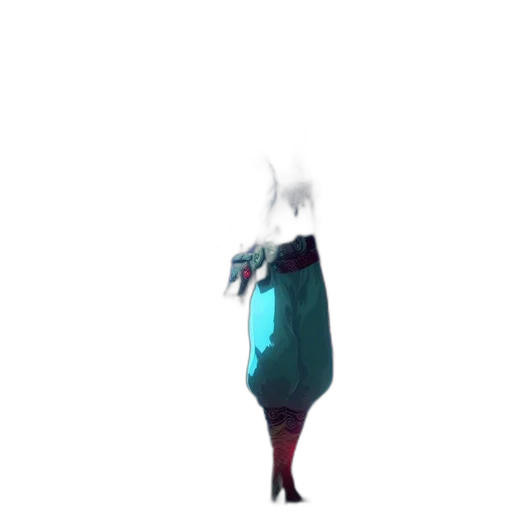 dress, robot, creature, staff transparent PNG cut-out