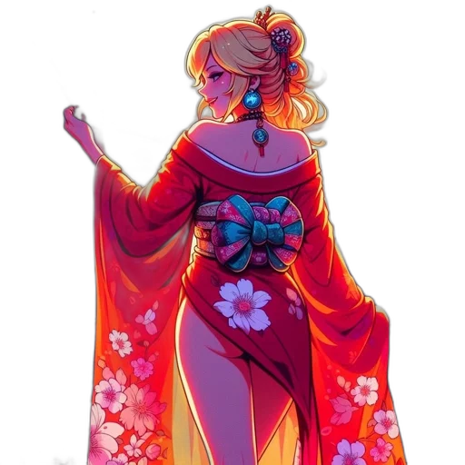 dress, flower, jacket, staff transparent PNG cut-out