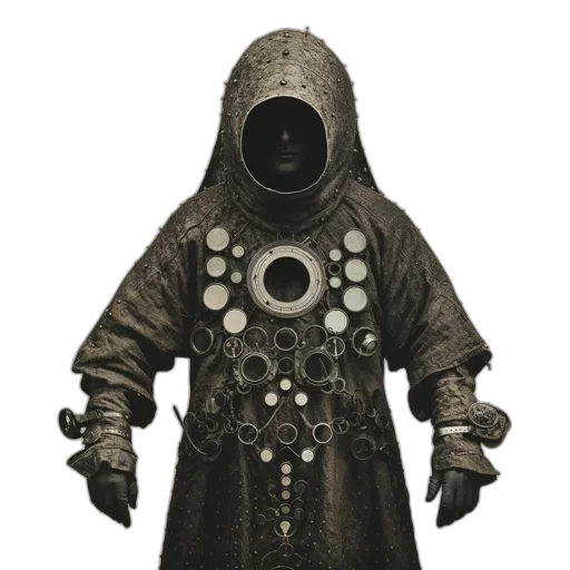 mask, jacket, staff, robot transparent PNG cut-out