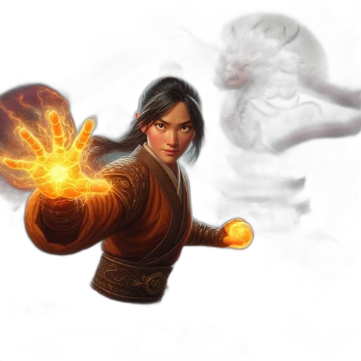 dragon, staff, fantasy art, concept art transparent PNG cut-out