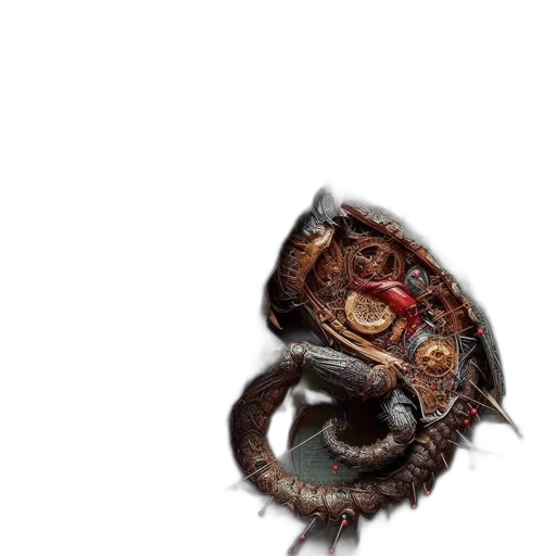 dragon, creature, mask, staff transparent PNG cut-out
