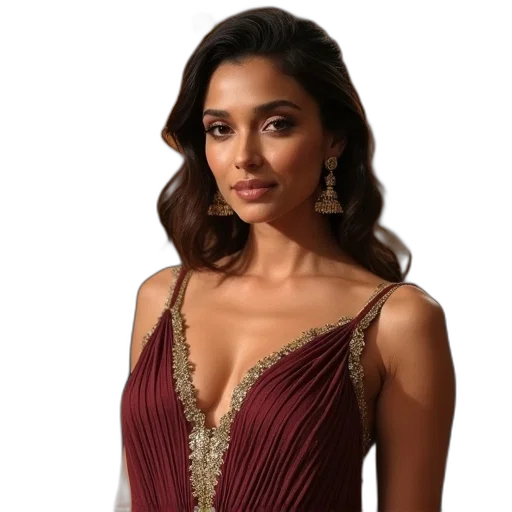 dress, jewelry, earth tones, deepika transparent PNG cut-out