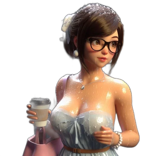 dress, staff, bottle, concept art transparent PNG cut-out