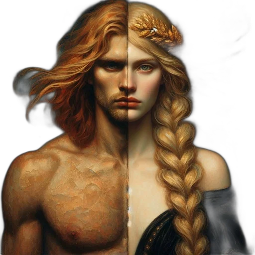 face, hair, fantasy art, photorealistic transparent PNG cut-out