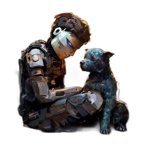 robot, animal, creature, staff transparent PNG cut-out