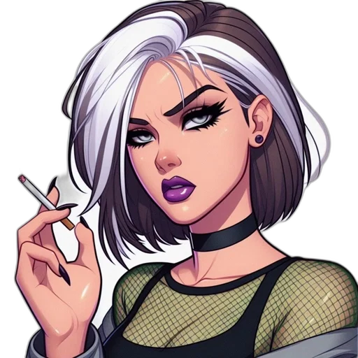 staff, jacket, cyberpunk, comic book art transparent PNG cut-out