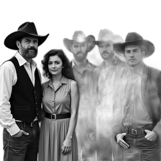 black, white, photograph, group transparent PNG cut-out