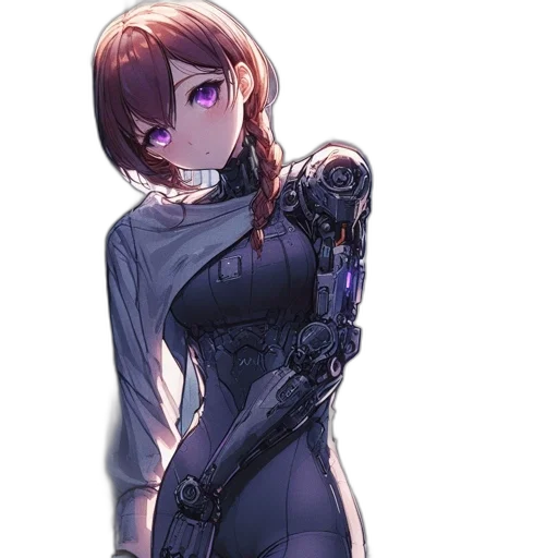robot, dress, weapon, staff transparent PNG cut-out
