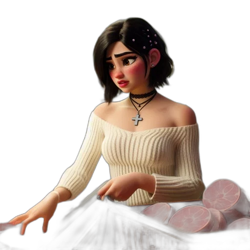 dress, jewelry, fantasy art, concept art transparent PNG cut-out