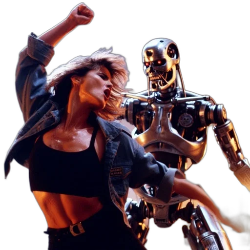 robot, cyberpunk, concept art, dimly transparent PNG cut-out