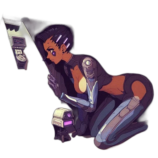 robot, weapon, cyberpunk, concept art transparent PNG cut-out