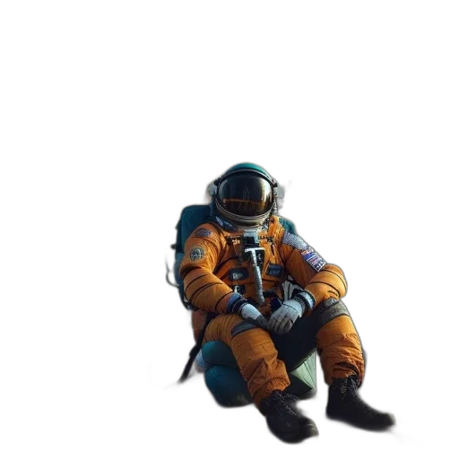 robot, jacket, creature, staff transparent PNG cut-out
